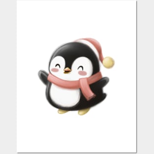 Cute Penguin Drawing Posters and Art